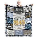 80TH Birthday Gifts For Men, Vintage 1945 Blanket 50"X60", .... Fixed Price $29.35.