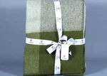 Klippan Block Multi Green 100% Lambs Wool Reversible Blanket Throw 71"X51". Fixed Price $130.00.