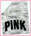 Victoria's Secret Pink Camo Cozy Soft Plush Blanket Throw 50 X 60 Gray Logo Nip. Fixed Price $49.99.