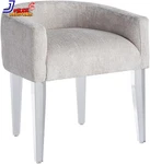 Contemporary Fabric Vanity Chair With Acrylic Legs In White. Fixed Price $979.77.
