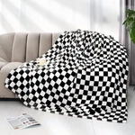 Black Checkered Blanket Soft Fuzzy Throw 50X60, Checkerboard. Fixed Price $25.63.