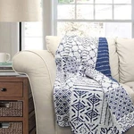 Lush Decor Monique Throw, 50 X 60, Blue, By 60-INCH,. Fixed Price $39.10.