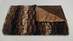 Marlo Lorenz Throw 60" 50" Animal Print Faux Fur Reversible Brown Blanket. Fixed Price $41.24.