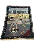 Vintage Ll Bean Woven Tapestry Throw Blanket Clare Murray Loons 44X60. Fixed Price $124.99.