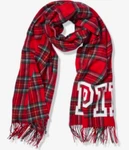Victorias Secret Pink Blanket Scarf Fringe Plaid Soft Oversize New Free Shipping. Fixed Price $14.75.