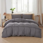 Aimay Duvet Cover Set Size Pintuck Pleated Bedding 3 King, Gray. Fixed Price $51.99.