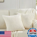 Fancy Homi 2-PACK Cream White 20X20" Corduroy Throw Pillow Covers For Couch Bed. Fixed Price $27.52.