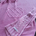 Tommy Bahama Stonewashed Cotton Fishermen Knit Throw Pineapple Blanket Pink 54'. Fixed Price $34.99.