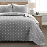 Lush Decor Hygge Kantha Pick Stitch Yarn Dyed Cotton Jacquard 3 Pc. Quilt King. Fixed Price $112.50.
