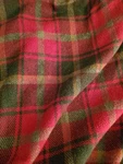 Bronte Tweeds Red Gray Black Plaid Wool Throw Blanket Travel Fringe Stadium Euc. Fixed Price $36.99.