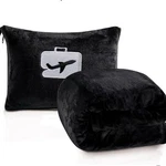 Plazatex Comfort Fly Travel Blanket Pillow Black Micro Plush Airplane Packable. Fixed Price $19.99.