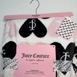Juicy Couture Home Pink Black Heart Oversized Plush Throw Blanket Y2K Nwt 60X70. Fixed Price $50.00.