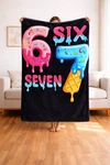 Six Seven 67 Designed Flannel Blanket Custom Style Cozy Throw. Fixed Price $20.99.