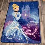 Girls Disney 2012 Cinderella & Castle Plush Throw Blanket 44 X58. Fixed Price $21.50.