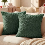 Futei Dark Green Decorative Throw Pillow Covers 24X24 Inch Set 2,SOFT Solid. Fixed Price $37.99.
