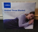 Throw Blanket Size Queen 50 X60 Blue Open Box VX-PS010. Fixed Price $34.99.