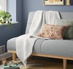 Room Essentials Plush Ivory Throw Blanket 50" X 60" Midweight. Fixed Price $15.50.