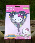 Hello Kitty Foil Heart Balloon Sanrio 17" Black Pink Bow Star Flower Valentine. Fixed Price $11.50.