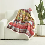 Boho Chic Sherpa Throw Blanket Vibrant Bohemian Print Ultra-soft Cozy. Fixed Price $58.48.