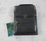 Made Merchandise Inc Travel Bag Black Leather Crossbody Lock Key Tablet Nwt. Fixed Price $60.55.