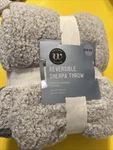 Wayland Square Teddy Faux Fur Sherpa Plush Blanket Throw Gray 50"X60" New. Fixed Price $11.99.
