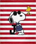 Intimo Peanuts Joe Cool Snoopy Woodstock Flag Plush Fleece Throw Blanket Wall Sc. Fixed Price $47.99.