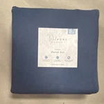 Welhome By Welspun Full/queen Navy Duvet Set Linen Cotton Percale Three-piece. Fixed Price $60.00.