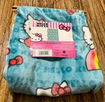 Hello Kitty Blanket Blue Teal Rainbow Throw 50X70 Sanrio. Fixed Price $88.00.