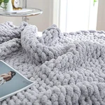 Bigacogo Chunky Blanket Throw 40"X60", 100% Hand Knitted Chenille .... Fixed Price $52.68.
