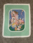 Vintage Handmade Old Lady Who Lived Shoe Nursery Rhymes Goose Baby Blanket. Fixed Price $22.88.