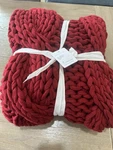 Pottery Barn Colossal Handknit Throw Blanket 44" X 56" Cardinal Red. Fixed Price $119.00.