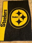 Vtg Biederlack Nfl Pittsburgh Steelers Blanket Black Stadium Throw 48 X 73. Fixed Price $65.99.