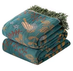 Msgkv 100% Cotton Blanket Boho Throw Blue Warm Couch Sofa Bed Double Sided Kn.... Fixed Price $53.78.