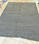 Vintage Black With White Stripe Moroccan Tribal Berber Blanket 70 X 91" Fine. Fixed Price $195.00.