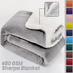 Heavy Thick Sherpa Fleece Throw Twin Queen Soft Reversible Bed Blankets. Fixed Price $22.37.