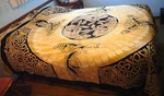 Handwoven Bed Spread Coverlet India Cotton Egyptian Tribal Dog Cat Blanket Full. Fixed Price $64.00.