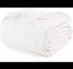White Waffle Knit Modern Rectangular Blanket For Bedroom Living. Fixed Price $20.00.