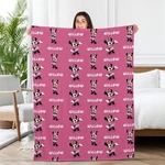 Personalized Disney Minnie Mouse Repeat Pattern Cozy Fleece Blanket. Fixed Price $40.00.