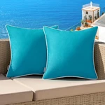 Miulee Pack 2 Outdoor Waterproof Pillow Covers Decorative Farmhouse Throw .... Fixed Price $23.99.