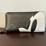 Coach X Disney Mickey Mouse Accordion Zip Wallet Glovetanned Leather Black. Fixed Price $99.00.