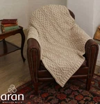 Carraig Donn Irish Made Aran Blanket Cable Knit Merino Wool Celtic Throw 40"X55". Fixed Price $109.90.