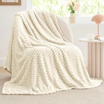Bedelite Fleece - 3D Jacquard Decorative Cream Throw Blankets For Cou.... Fixed Price $25.69.
