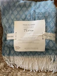 Nwt Luxury 51"X 67" Fringed Blue & White Throw Made Spain Cotton Blanket. Fixed Price $26.10.