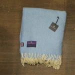 Prince Of Scots Tweed Herringbone Pure Oversized Wool Throw Baby Blue 59X72. Fixed Price $63.70.