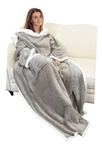 Sherpa Wearable Blanket With Sleeves Arms, Comfy Sleeved Standard Pocket Camel. Fixed Price $54.54.