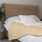 New Chunky Knit Blanket 2 Color Cream White & Beige Breathable Throw. Fixed Price $44.99.