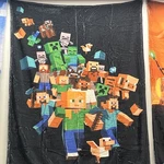 Minecraft Black Throw Blanket 3 5 Features Steve Alex Creeper Spider. Fixed Price $9.99.