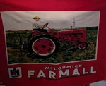 Vintage Farmall International Harvester Big Red Tractor Throw Blanket Large. Fixed Price $28.00.