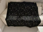 The Loom Belize Geometric Fringed Throw Blanket 70X49 Black Beige Gray Cotton. Fixed Price $180.00.