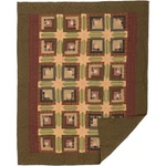 Vhc Brands Tea Cabin Throw Quilted 60X50 Log Country 50X60, Green. Fixed Price $155.88.